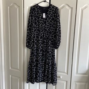 Banana Republic Flounce Hem Maxi Dress - Black and White - Size S